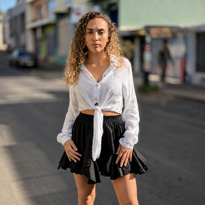 Chemise crop à nouer