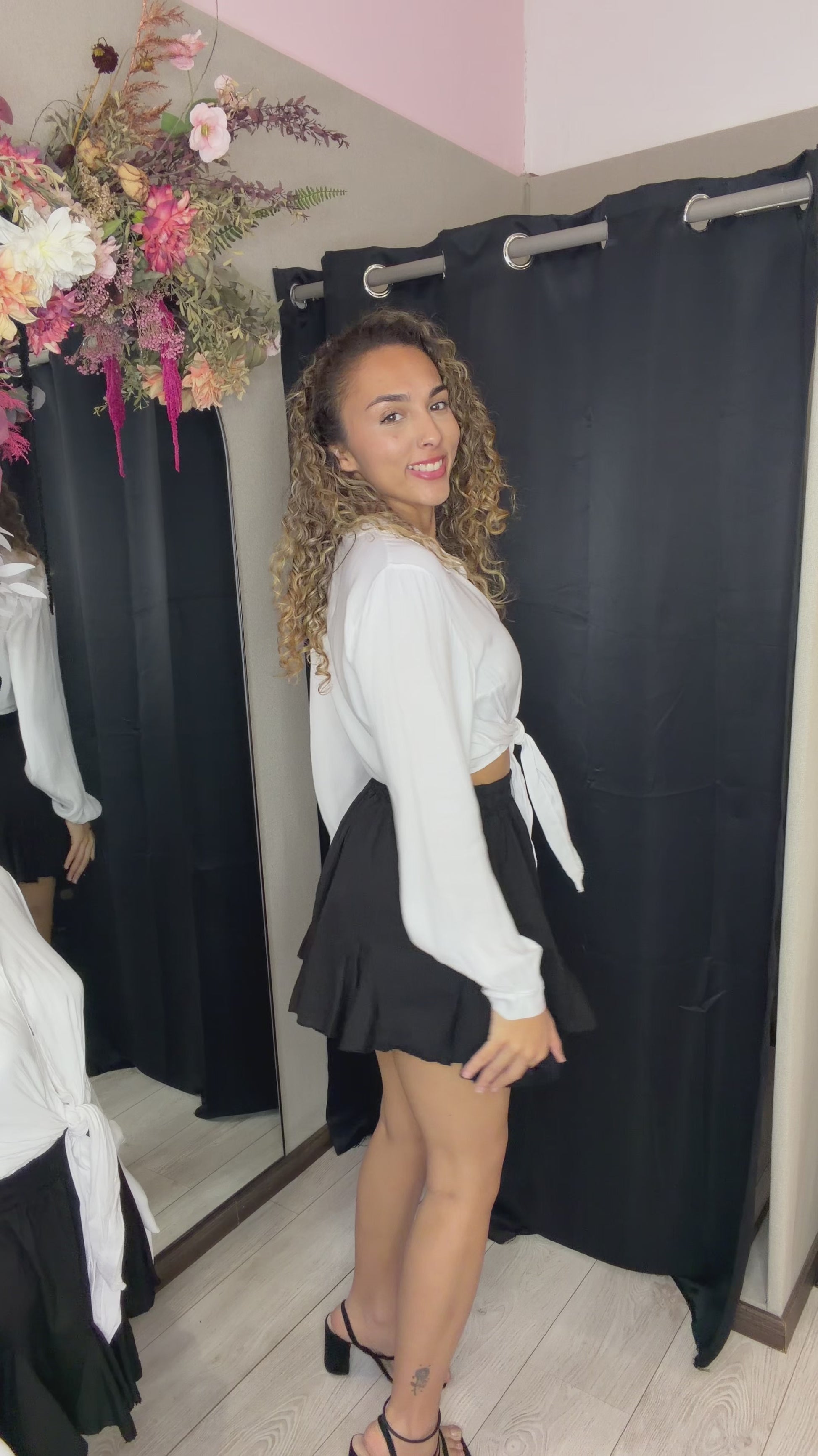 Chemise crop à nouer